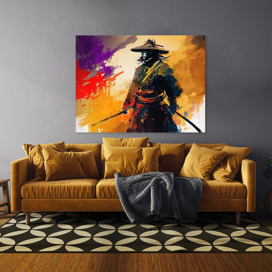 Samurai Art Abstract 15 Canvas Wall Art Home Decoration Painting Poster ...