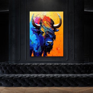 Bison 5 Leinwand Wand Kunst Dekor