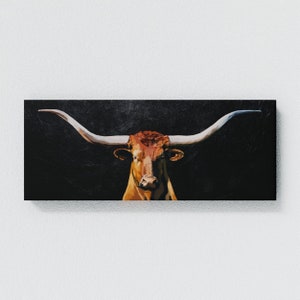 Texas Longhorn Head Canvas Wall Art Decor image 4