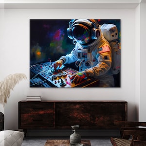 Astronaut Dj Mixing Music 39 Canvas Wall Art Decor