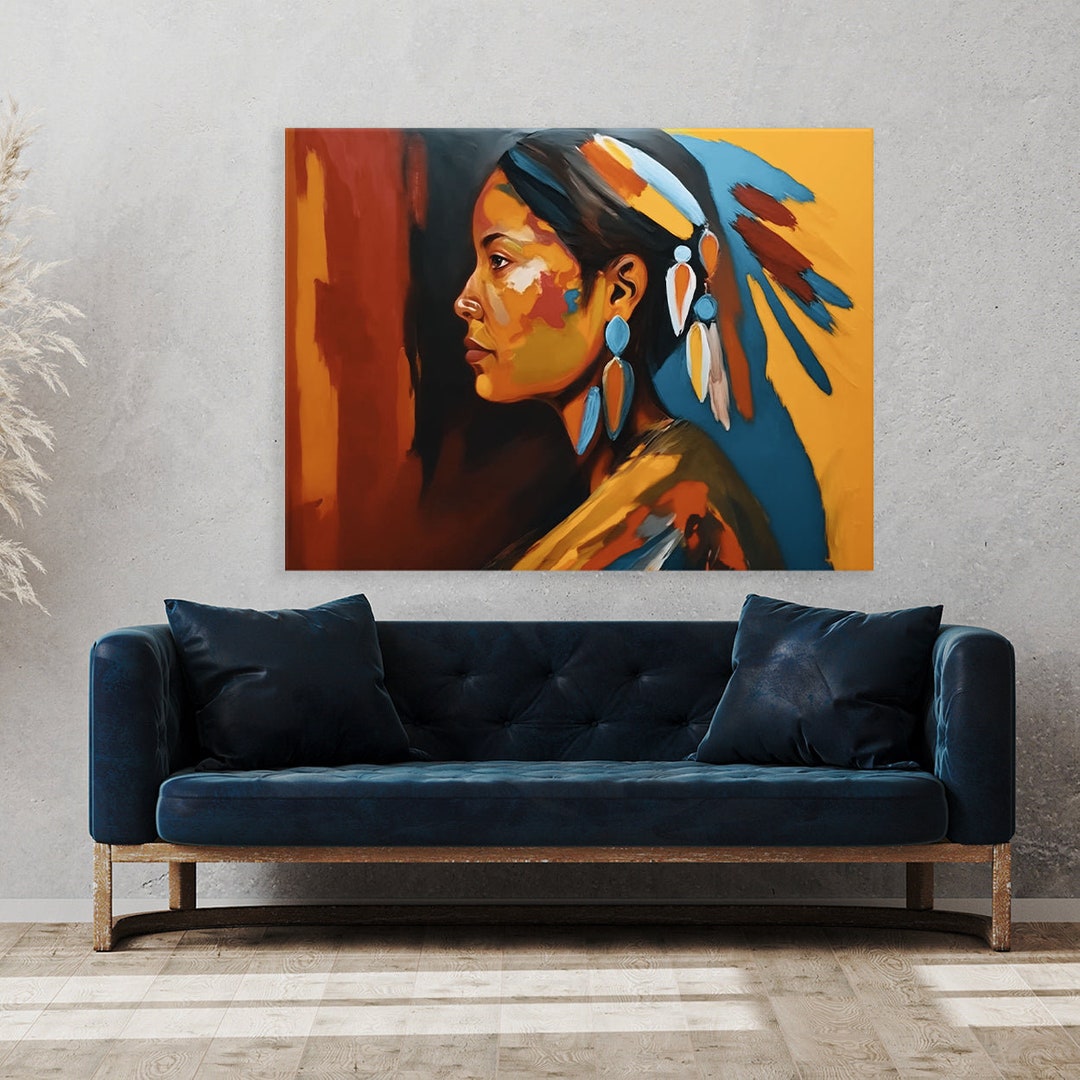 Native American Woman 64 Canvas | Wall Art Home Decoration Painting ...
