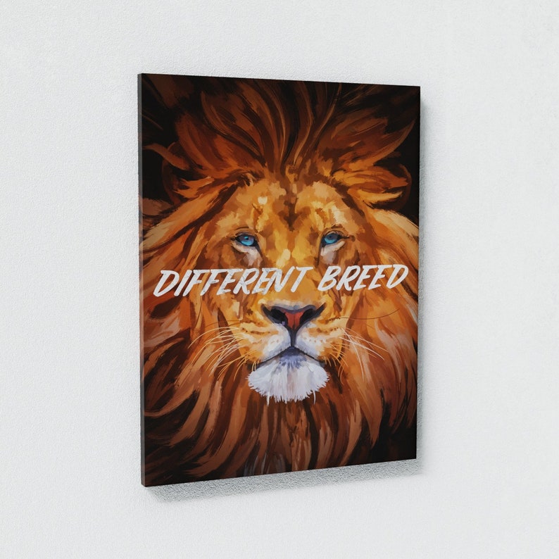 Lion Different Breed Motivational Canvas Wall Art Office Decor Etsy