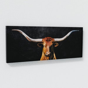 Texas Longhorn Head Canvas Wall Art Decor image 2