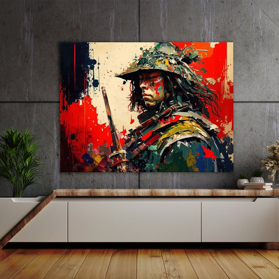 Samurai Art Abstract 13 Canvas | Wall Art Home Decoration Painting ...