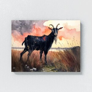 Goat Black Watercolor 23 Canvas Wall Art Decor - Etsy