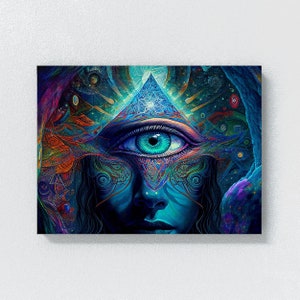 Dmt Trippy Third Eye Psychedelic 20 Canvas Wall Art Decor - Etsy