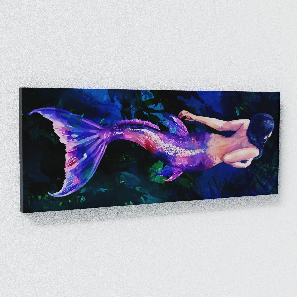 Mermaid Canvas Wall Art Decor Etsy