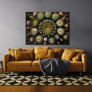 Mandala Kaktus 43 Leinwand | Wand Kunst Dekoration Gemälde Poster Drucken