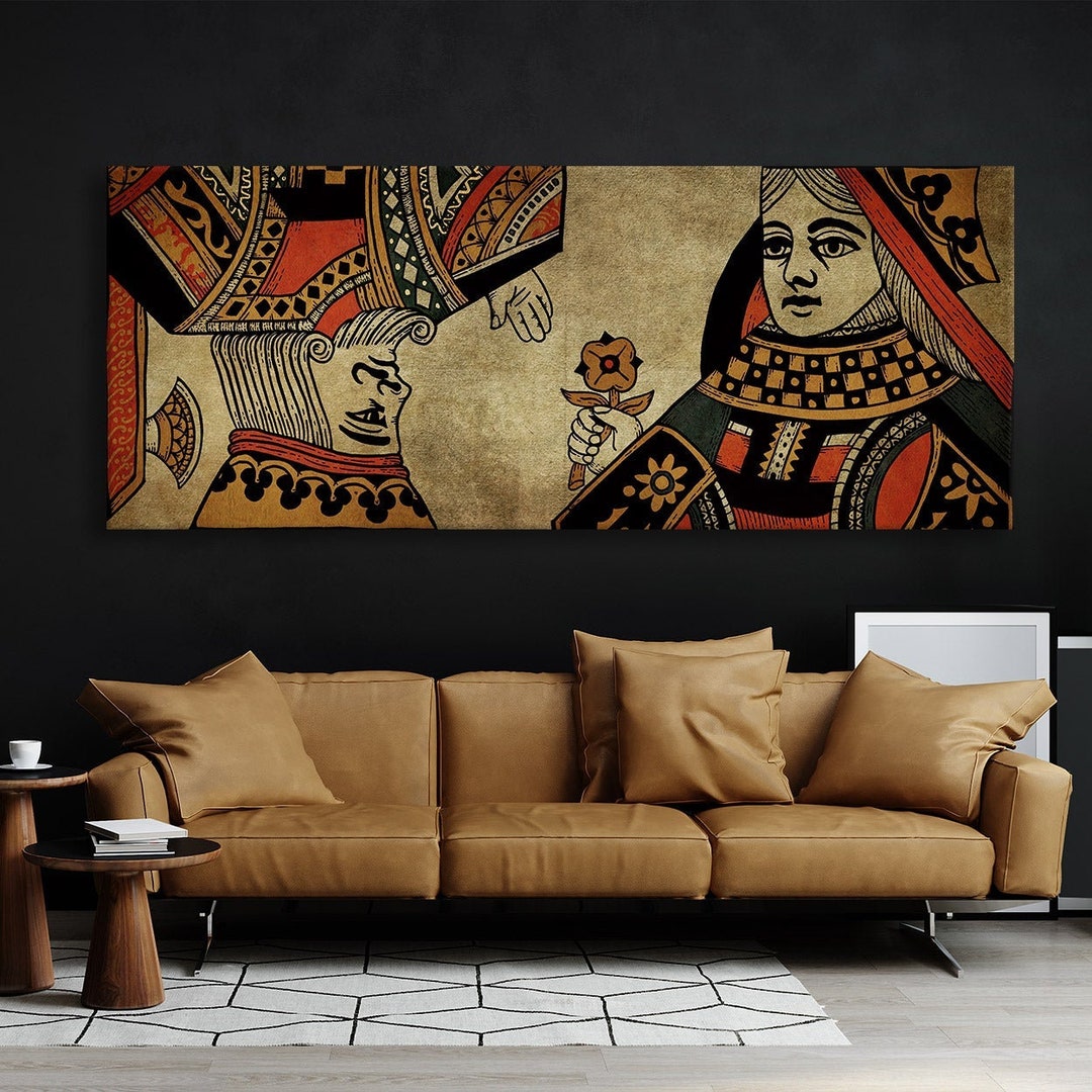 King & Queen Canvas Wall Art Decor Etsy