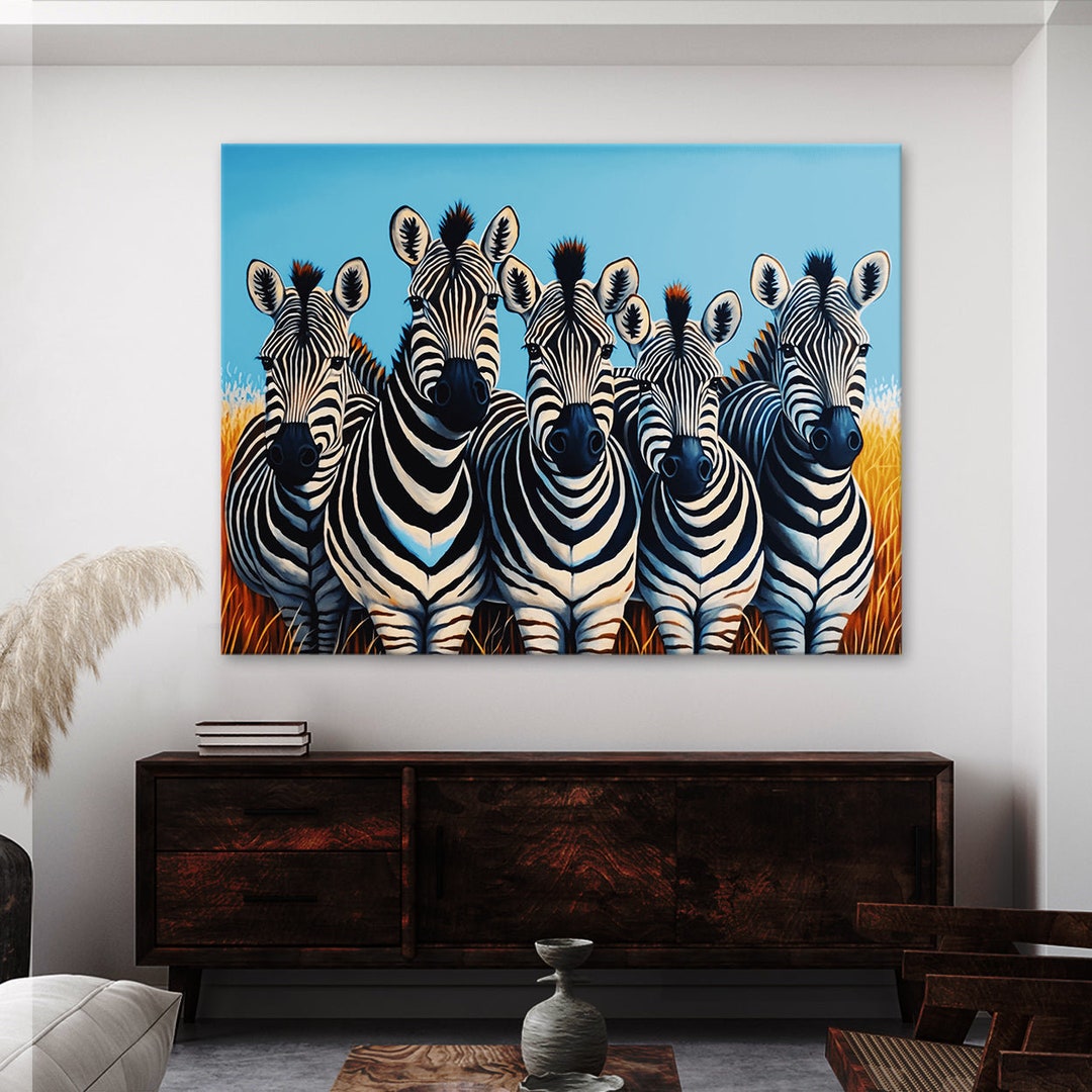 Zebra Blue Sky 20 Canvas | Wall Art Home Decoration Painting Poster ...
