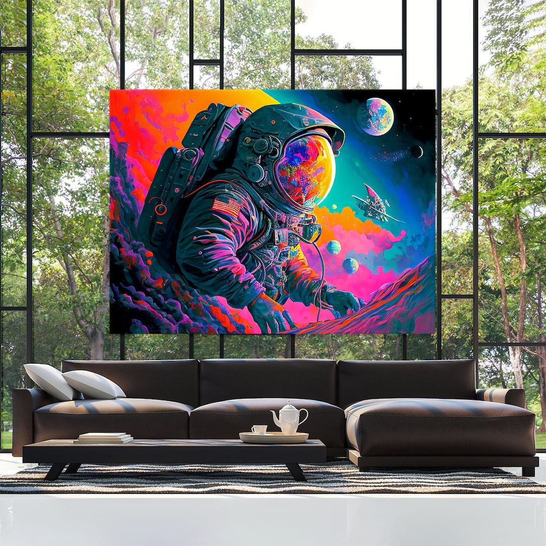 Trippy Psychedelic Astronaut 67 Canvas Wall Art Decor - Etsy