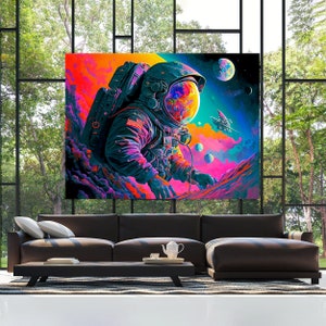Trippy Psychedelic Astronaut 67 Canvas Wall Art Decor