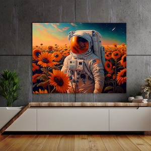 Astronaut Sunflowers 93 Canvas Wall Art Decor