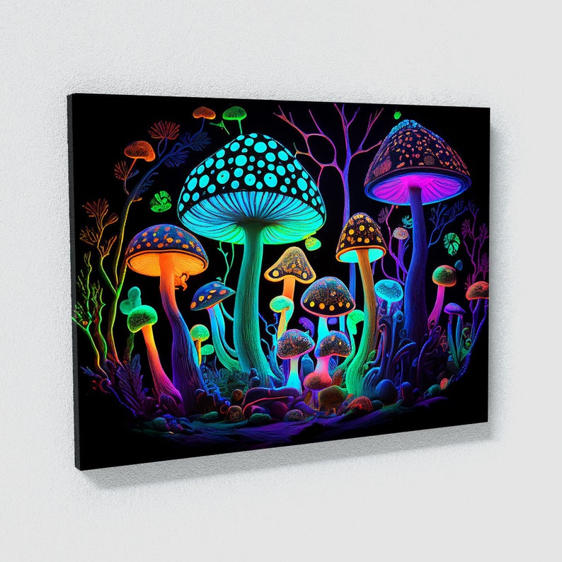 Trippy Psychedelic Mushroom 25 Canvas Wall Art - Etsy