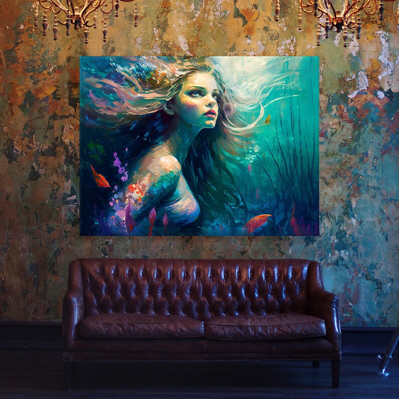 Mermaid Fantasy 13 Canvas Wall Art Decor Etsy