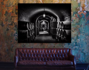 Wine Cellar Barrels 34 Canvas Wall Art Decor