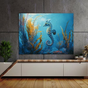 Seahorse Vibrant 15 Canvas | Wall Art Home Decoration Painting Poster Print