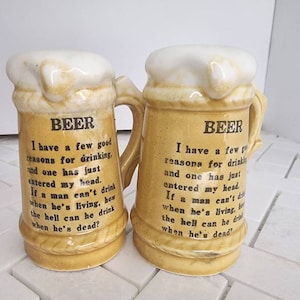 Vintage Beer Mug Salt and Pepper Shakers