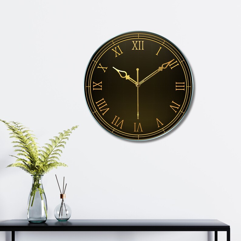 Roman Numeral Wall Clock Oversize Wall Clock Modern Wall Etsy