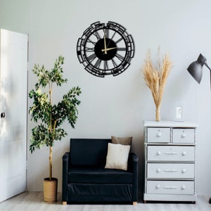 Large Modern Wooden Wall Clock, Christmas Gift, Clock With Numbers, Modern Large Silent Clock, Unique Wall Hanging, Modern Wall Clock zdjęcie 2