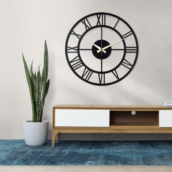 Modern Wall Clock - Wooden Wall Clock - Silent Oversize Clock - Wall Clock Decor - Housewarming Gift - The House With A clock In Its Walls