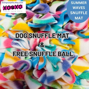Summer Waves Dog Snuffle Mat: Interactive Treat Puzzle with Snuffle Ball