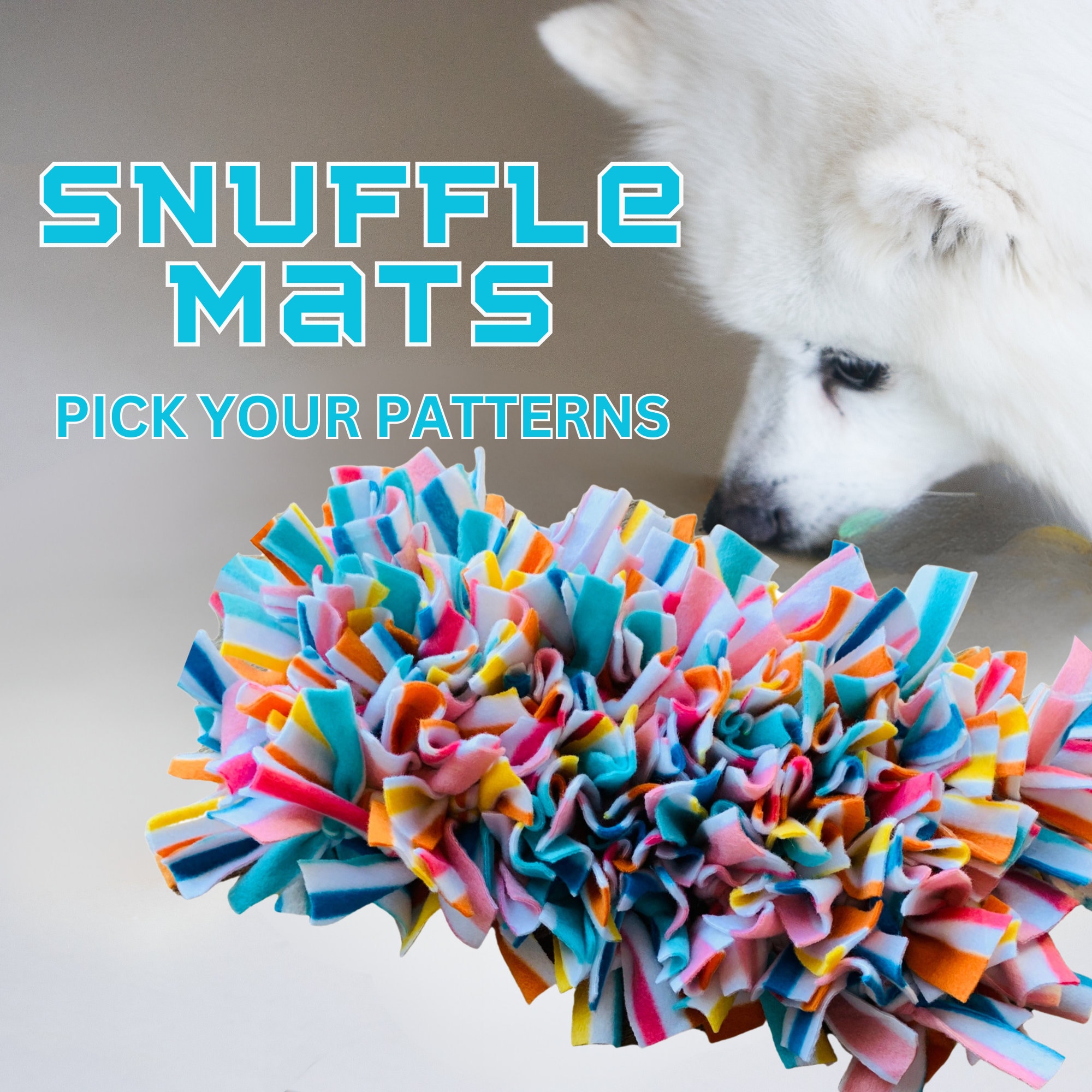 Made my girl a snuffle mat to hide her treats and she loves it