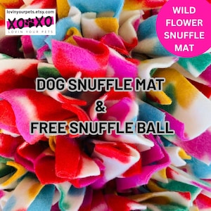 Handmade Dog Snuffle Mat: Wild Flower Pet Puzzle with Free Snuffle Ball