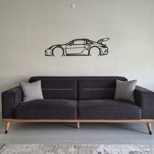 Modern Sports Car Metal Wall Art, Minimalist Car Silhouette, Laser Cut, Powder Coated, Stylish Gift for Home, Car Lover Gift, Gift for Him