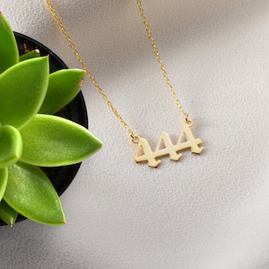 Angel Number Necklace, Lucky Number Necklace, Angel Numbers Gift, 111, 222, 333, 444, 555, 666, 777, 888, 999 Number Necklace, Gift for her