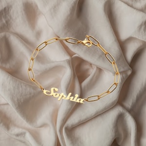 Pulsera con nombre personalizado, pulsera con nombre de oro, pulsera con nombre escrito a mano, pulsera con letras personalizadas, pulsera con nombre de plata, pulsera de dama de honor