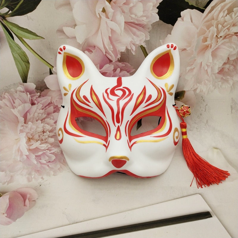Fox Mask Japanese Fox Masquerade Mask Craft Fox Fox Mask | Etsy UK