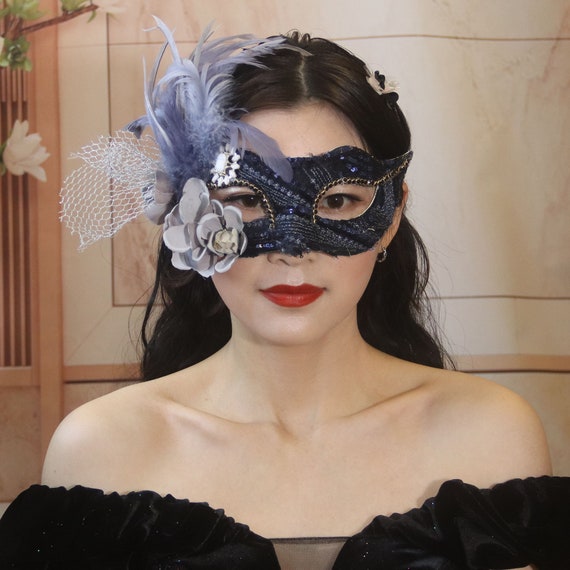 Masquerade Mask With Purple Feather Masked Ball Women's Online in India - Etsy