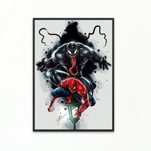 Print of art A4 Venom & Spidey / Illustration (frame not included)
