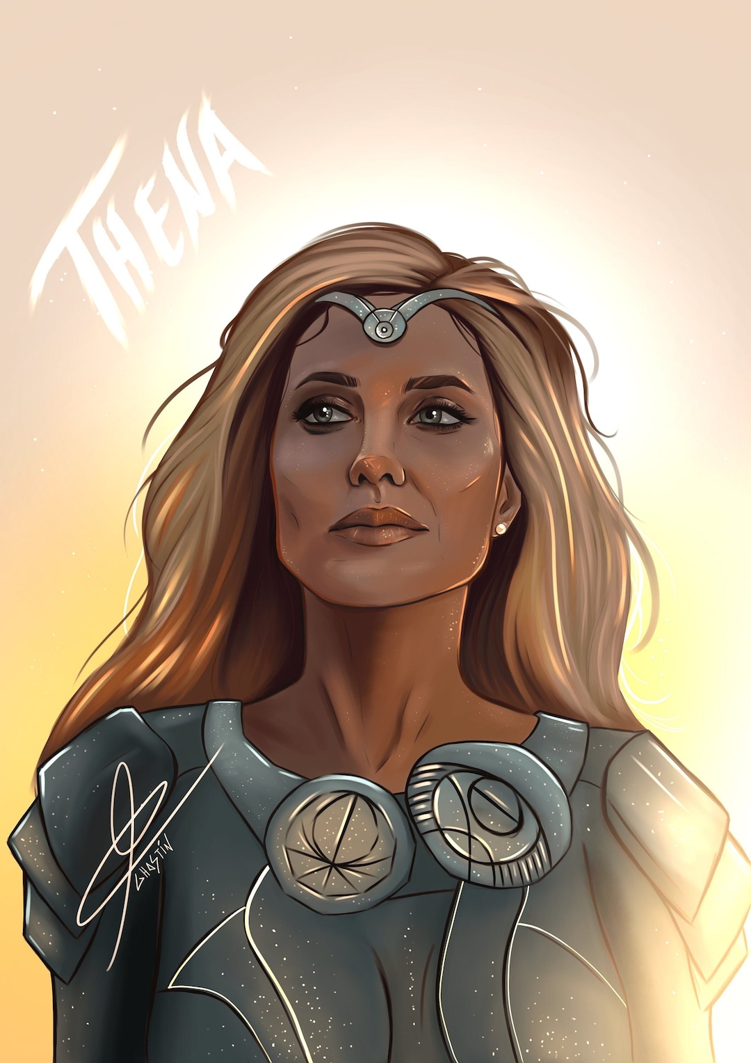 Print Of Art Thena ETERNALS A4 Fan Art Angelina Jolie Etsy UK