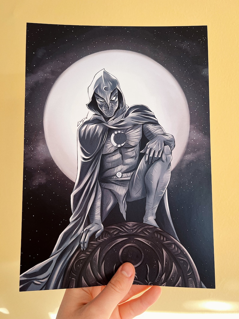 Print of Art, Moon Knight Marvel, A4 / Fan Art - Etsy