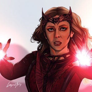 Print Of Art Scarlet Witch in Kamar-Taj /A4 Fan Art