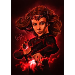 Impression d&#39;art Sorcière écarlate dans le multivers de la folie /A4 Fan Art