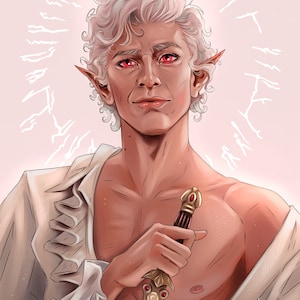 Print of Astarion (Baldur's Gate III) /A4 Fan Art