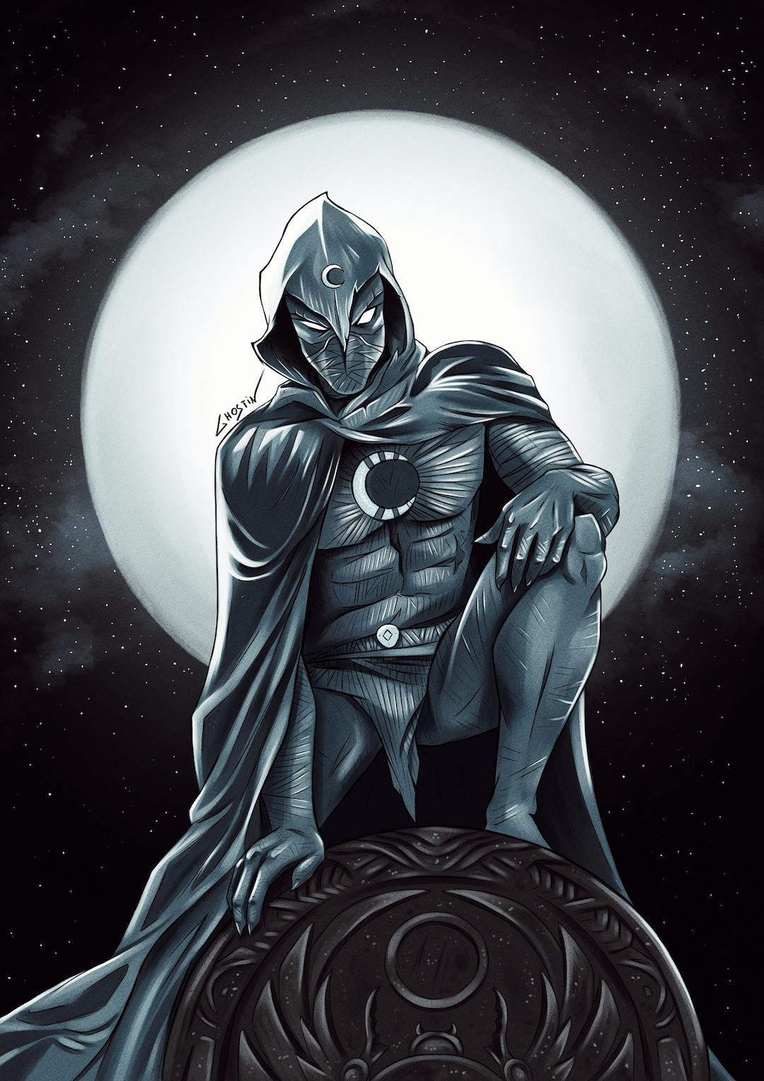 Print of Art, Moon Knight Marvel, A4 / Fan Art - Etsy