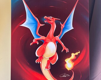 リザードン（ポケモン）A4プリント - Etsy 日本