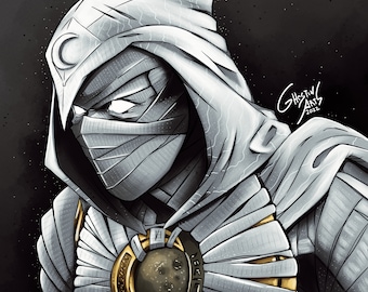 Print Of Art MOON KNIGHT (210 x 210mm) Fan Art