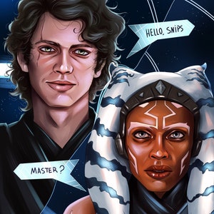 Print of Ahsoka & Anakin /A5 Fan Art