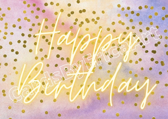 Happy Birthday Sparkles Card Etsy