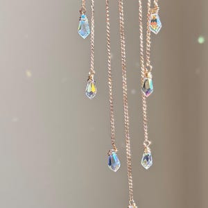 Gold Crystal Suncatcher | Hanging Rainbow Prism | Sun Catcher for Window | Boho Home Decor | Hanging Crystal Ornament