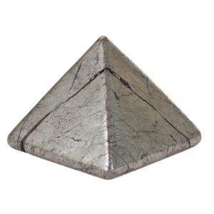 Pyrite Pyramid, Polished 4-Sided Pyramid, Native Element, Metallic Mineral, Energy Healing, Sacred Geometry