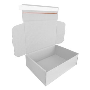 Peel & Seal White 10"x7"x3" Storage Self Tear Strip Boxes Ecommerce Postal Gift Packet Mailing Shipping Box, for gifts, DIY kits