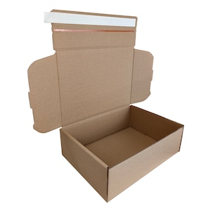 Peel & Seal Brown 12"x9"x4" Storage Tear Strip Boxes Ecommerce Postal Gift Packet Mailing Box Shipping Small Parcel Recyclable EcoFriendly
