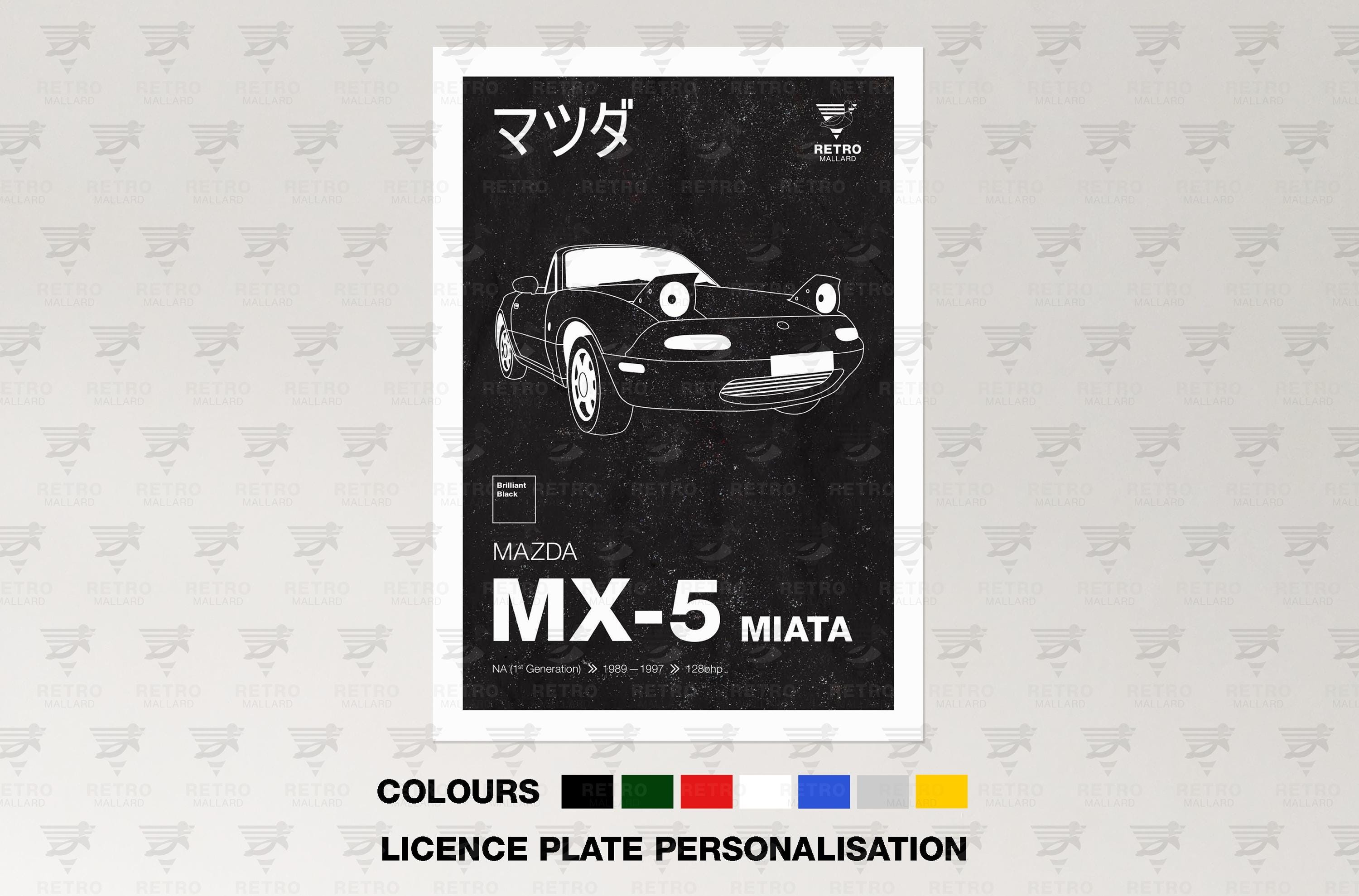 Mazda MX5 Miata Retro Print - Japanese Classic Car Poster