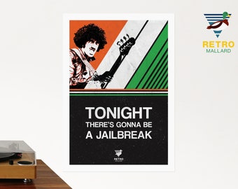 Jailbreak Phil Lynott Thin Lizzy Retro Print - Music Art - Birthday Christmas Thin Lizzy Fan Gift